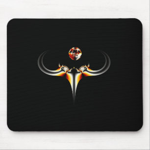 Abstract Bulls Horns Mouse Pad