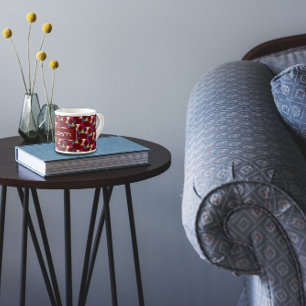 Abstract burgundy pattern name espresso cup