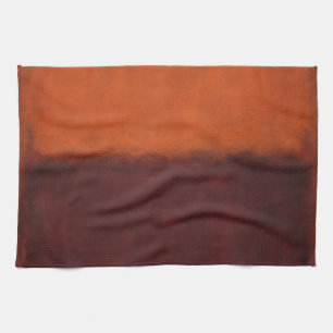 Abstract Burnt Orange Horizon Tea Towel