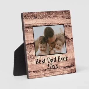 Abstract burnt sienna marble granite personalised  plaque