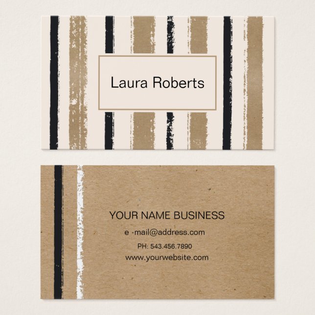 Abstract business card in brown, black and white  (Front & Back)