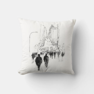 Abstract Busy Street Scene Cushion