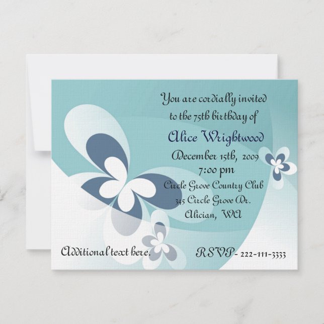 Abstract Butterflies Birthday Invitation (Front)