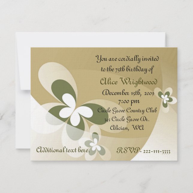 Abstract Butterflies Birthday Invitation (Front)
