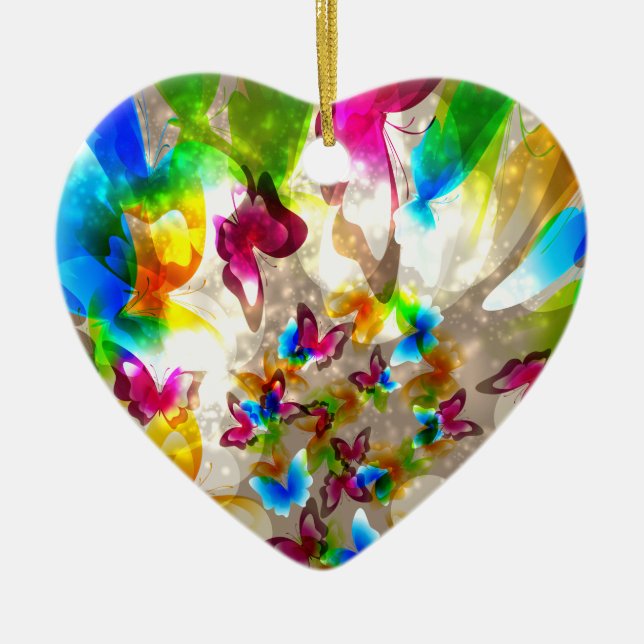 Abstract Butterflies Ceramic Ornament (Front)