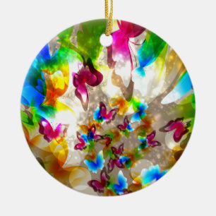 Abstract Butterflies Ceramic Tree Decoration