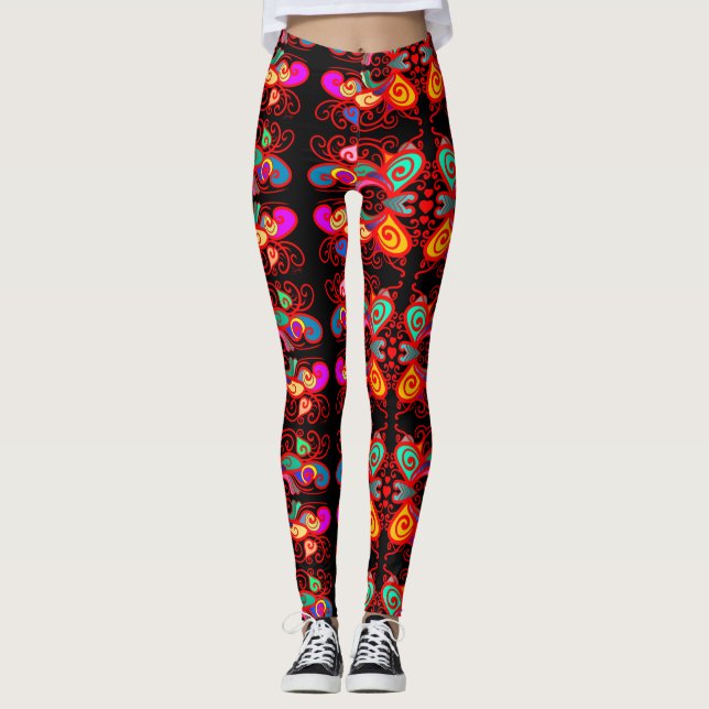 Abstract Butterflies Leggings (Front)
