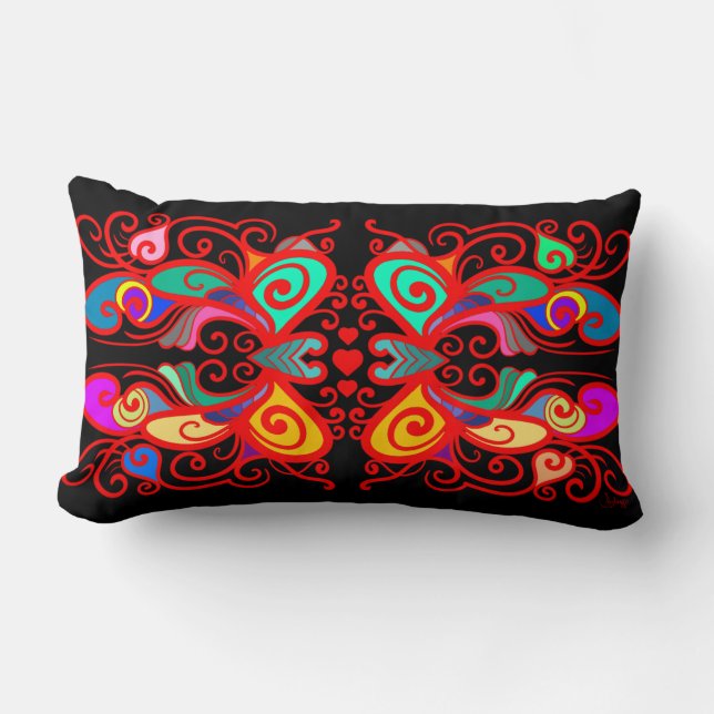 Abstract Butterflies Lumbar Cushion (Front)