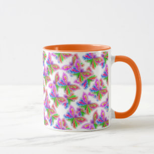 Abstract Butterflies (orange) Mug