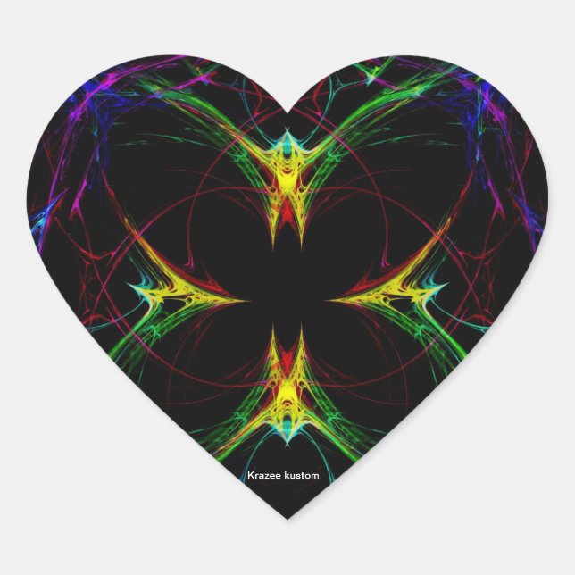 Abstract Butterfly 3 Heart Sticker (Front)