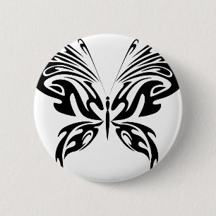 Abstract Butterfly 6 Cm Round Badge