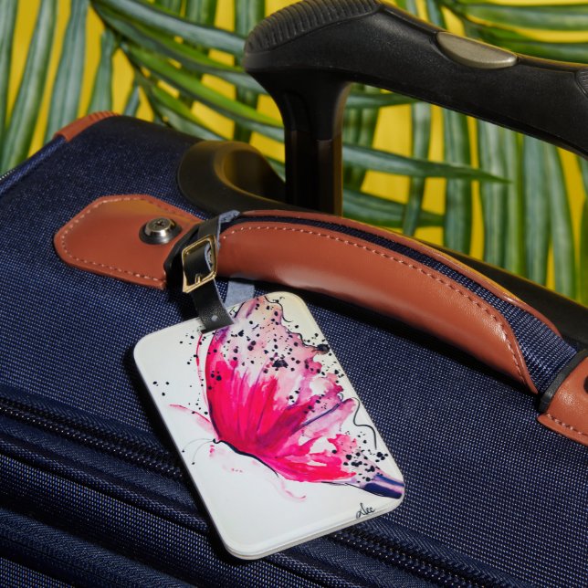Abstract Butterfly Acrylic Luggage Tag (Front Insitu 1)
