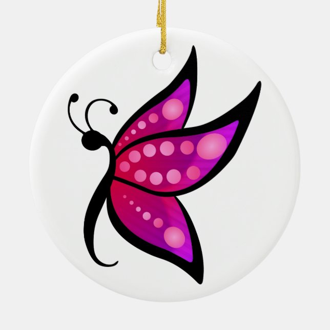 Abstract Butterfly Ceramic Ornament (Back)