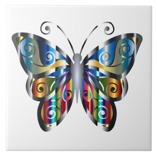 Abstract butterfly ceramic tile (Front)