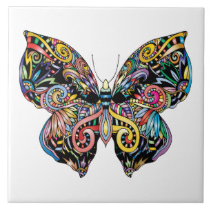 Abstract butterfly ceramic tile