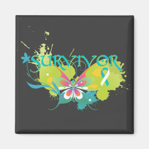 Abstract Butterfly Cervical Cancer Survivor Magnet
