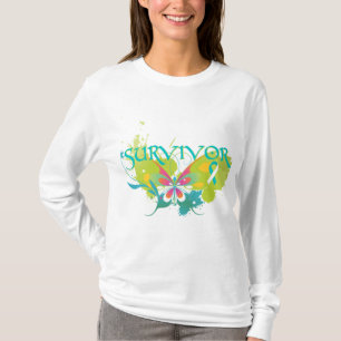 Abstract Butterfly Cervical Cancer Survivor T-Shirt