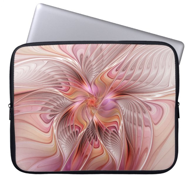 Abstract Butterfly Colorful Fantasy Fractal Art Laptop Sleeve (Front)