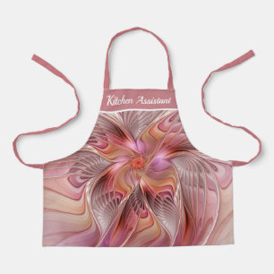 Abstract Butterfly Colorful Fantasy Fractal Text Apron