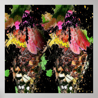 Abstract Butterfly Colorful Mixed Media Butterfly Poster
