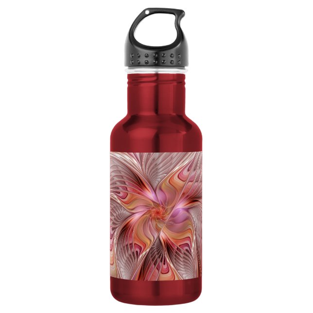Abstract Butterfly Colourful Fantasy Fractal Art 532 Ml Water Bottle (Front)