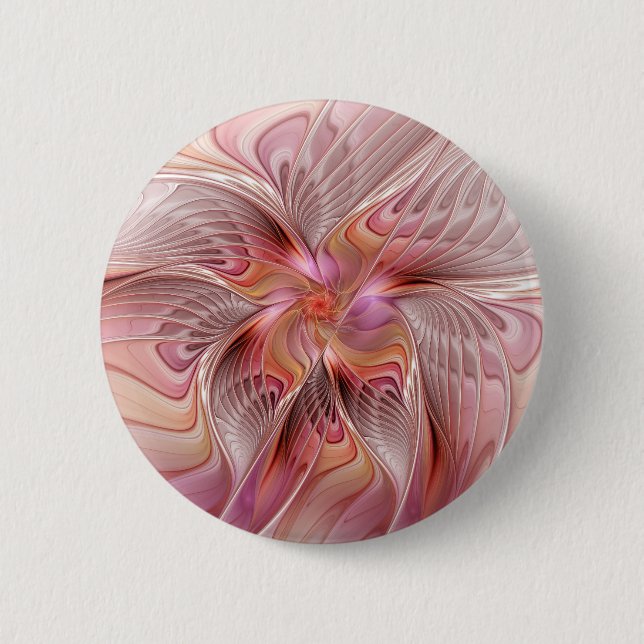 Abstract Butterfly Colourful Fantasy Fractal Art 6 Cm Round Badge (Front)