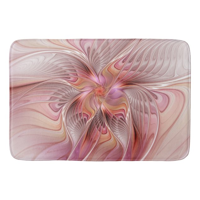 Abstract Butterfly Colourful Fantasy Fractal Art Bath Mat (Front)