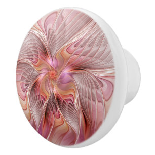 Abstract Butterfly Colourful Fantasy Fractal Art Ceramic Knob
