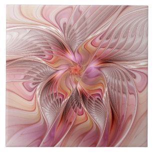 Abstract Butterfly Colourful Fantasy Fractal Art Ceramic Tile