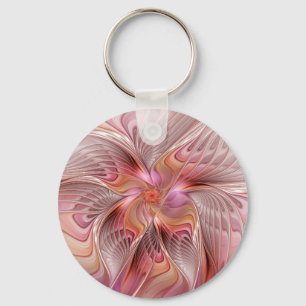 Abstract Butterfly Colourful Fantasy Fractal Art Key Ring