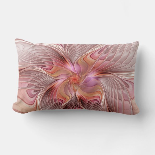 Abstract Butterfly Colourful Fantasy Fractal Art Lumbar Cushion (Front)