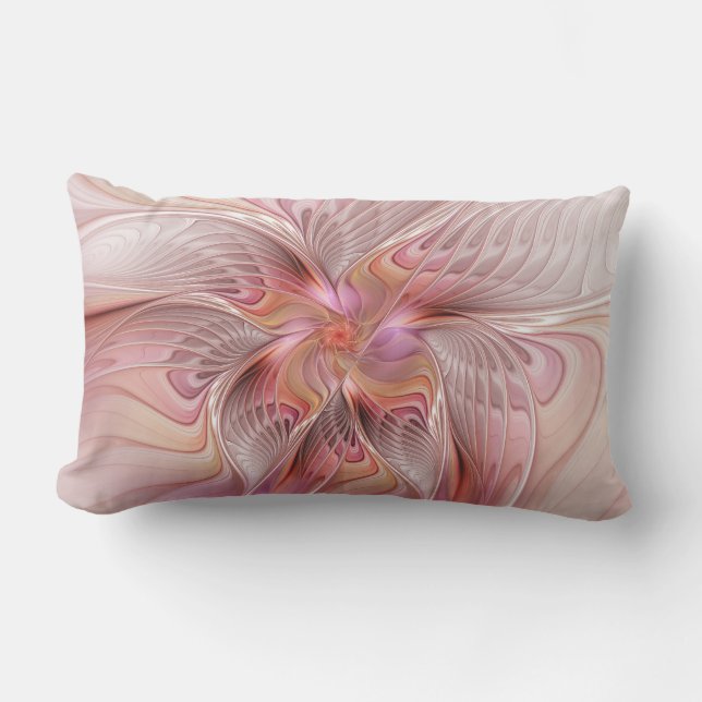 Abstract Butterfly Colourful Fantasy Fractal Art Lumbar Cushion (Front)