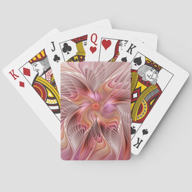 Abstract Butterfly Colourful Fantasy Fractal Art Playing Cards (Back)