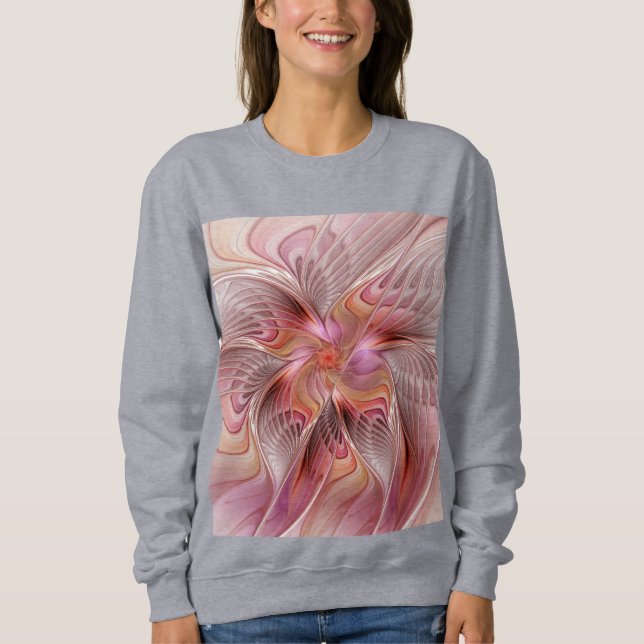 Abstract Butterfly Colourful Fantasy Fractal Art Sweatshirt (Front)