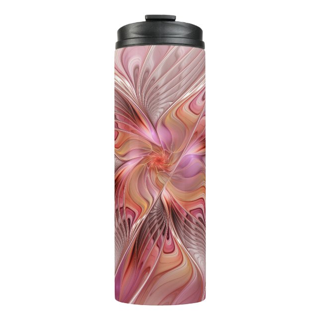 Abstract Butterfly Colourful Fantasy Fractal Art Thermal Tumbler (Front)