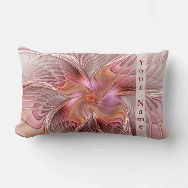 Abstract Butterfly Colourful Fantasy Fractal Name Lumbar Cushion (Front)