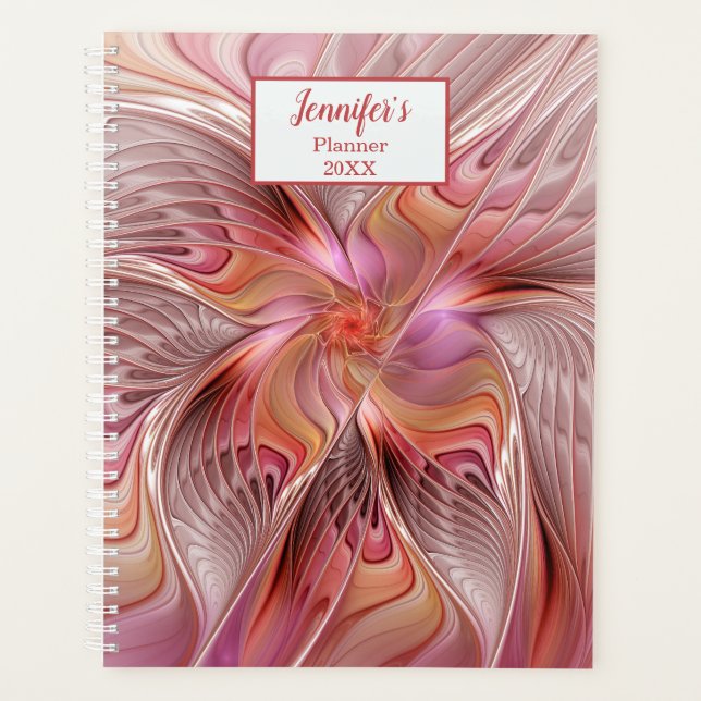 Abstract Butterfly Colourful Fantasy Fractal Name Planner (Front)