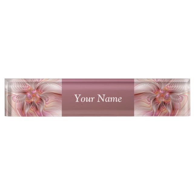 Abstract Butterfly Colourful Fantasy Fractal Text Nameplate (Front)