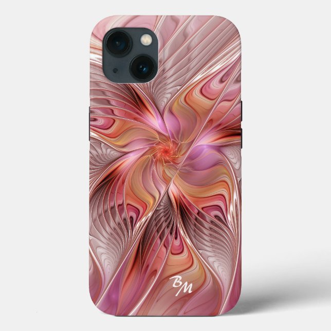 Abstract Butterfly Colourful Fractal Art Initials Case-Mate iPhone Case (Back)