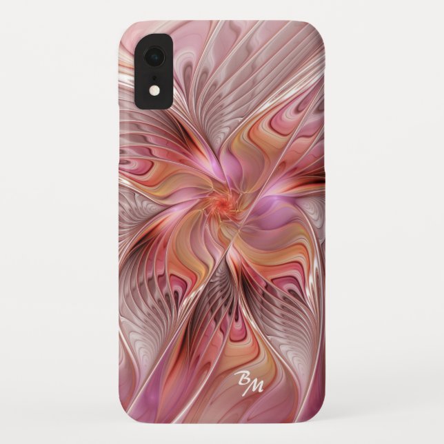 Abstract Butterfly Colourful Fractal Art Monogram Case-Mate iPhone Case (Back)