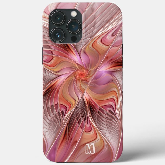 Abstract Butterfly Colourful Fractal Art Monogram Case-Mate iPhone Case (Back)