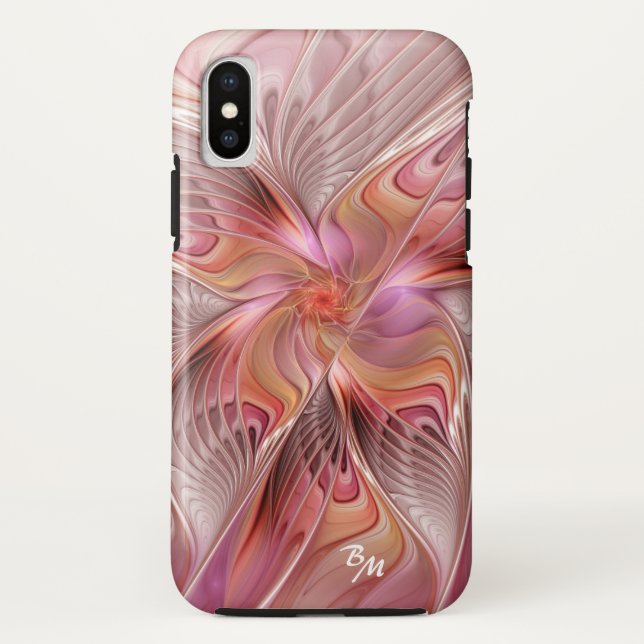 Abstract Butterfly Colourful Fractal Art Monogram Case-Mate iPhone Case (Back)