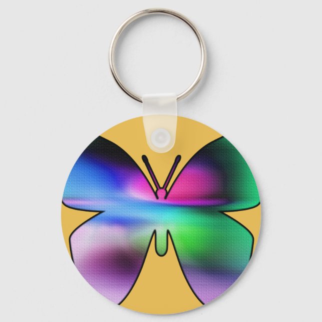 Abstract Butterfly Colourful Key Ring (Front)