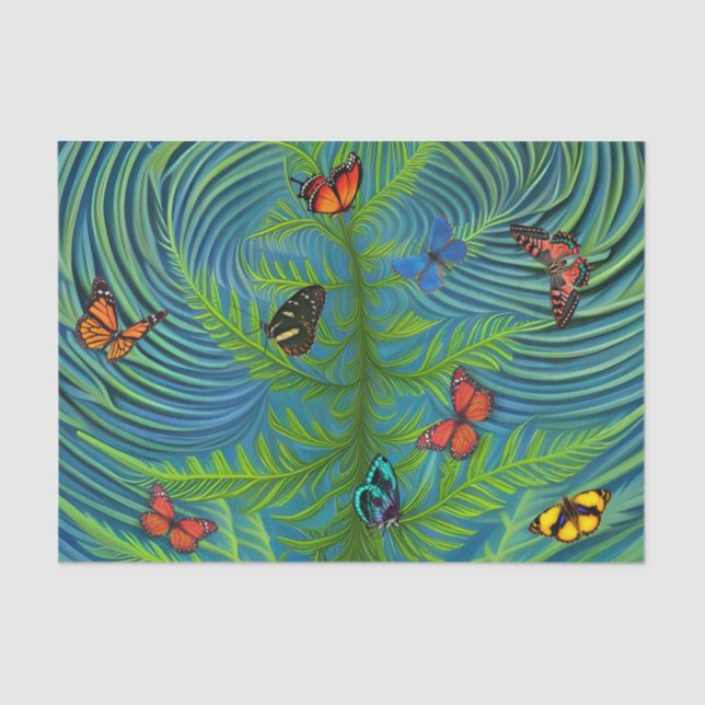 Abstract Butterfly Dream Garden Tissue Paper (Front)