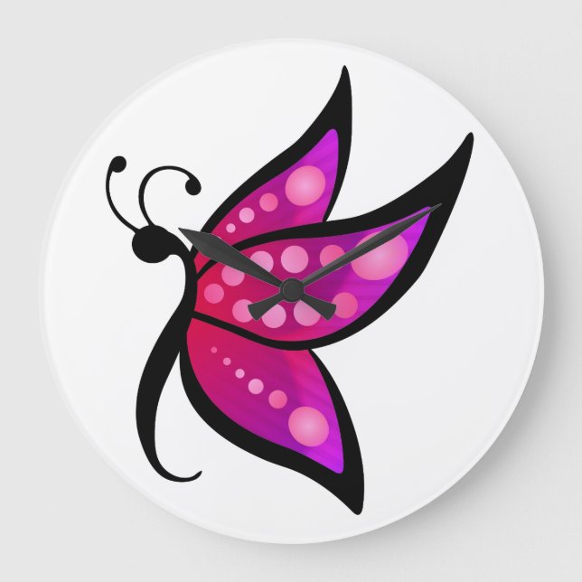 Abstract Butterfly Large Clock (Front)