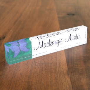 Abstract Butterfly Modern Blue Purple Wings Nameplate