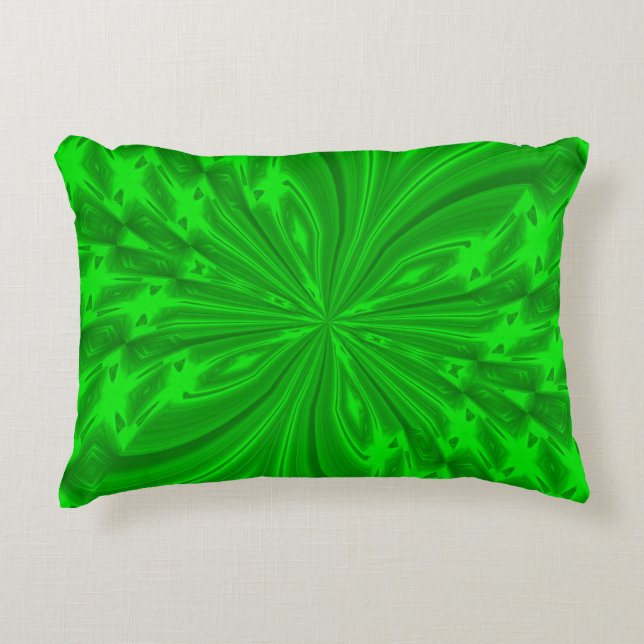 Abstract Butterfly Neon Green Accent Pillow (Front)