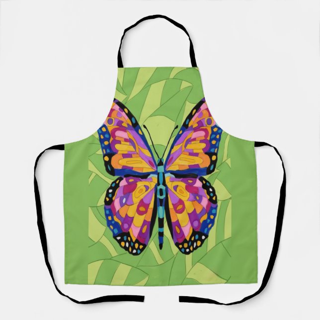 Abstract butterfly painting  apron (Front)