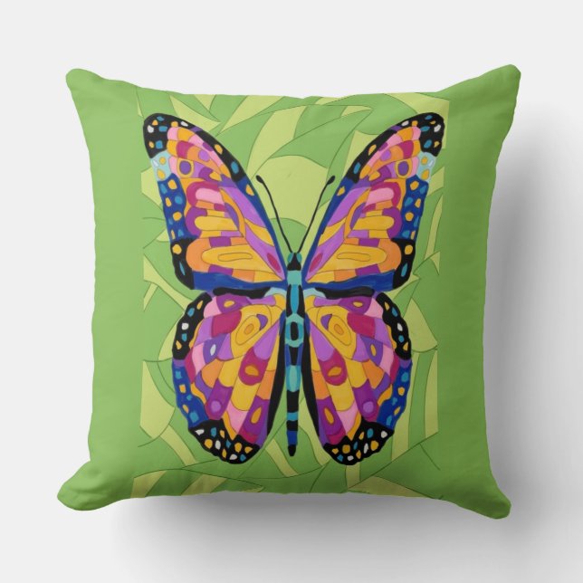 Abstract butterfly painting  cushion (Front)