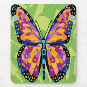 Abstract butterfly painting mouse pad